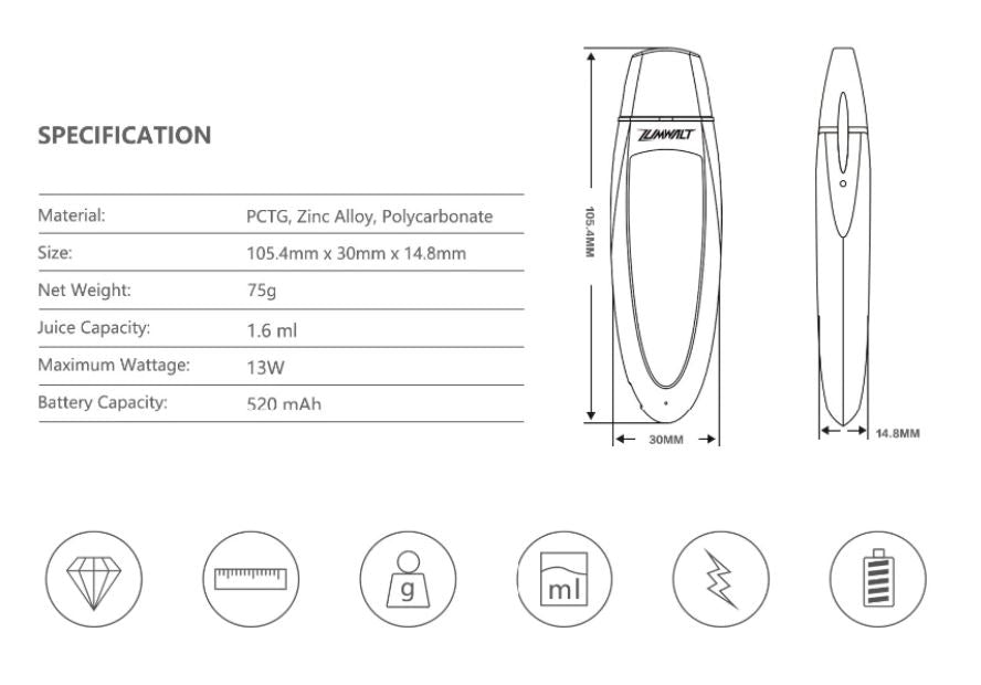 原裝正品 UWELL Zumwalt 小煙 主機 出清