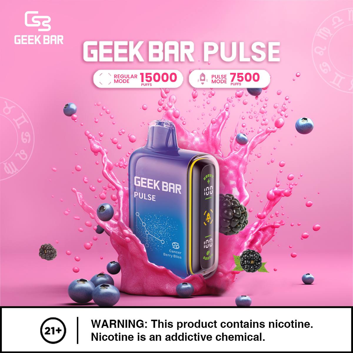 原廠正品 美國大牌 Geek Bar Pulse Vape 15000 口 現貨 一次性 拋棄式 小煙