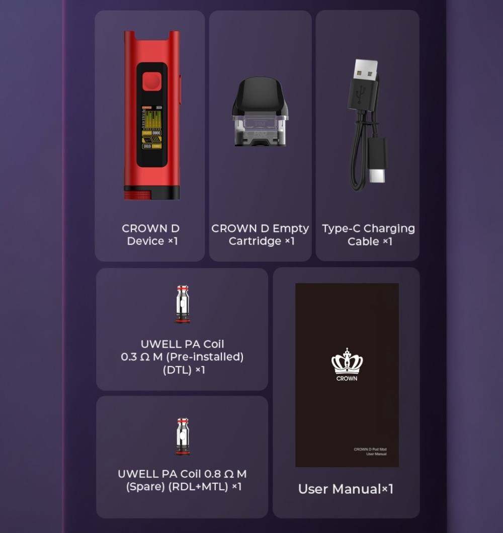 原廠正品 Uwell Crown D Pod Mod 35w 王冠 大小煙 主機套裝 現貨 當天出
