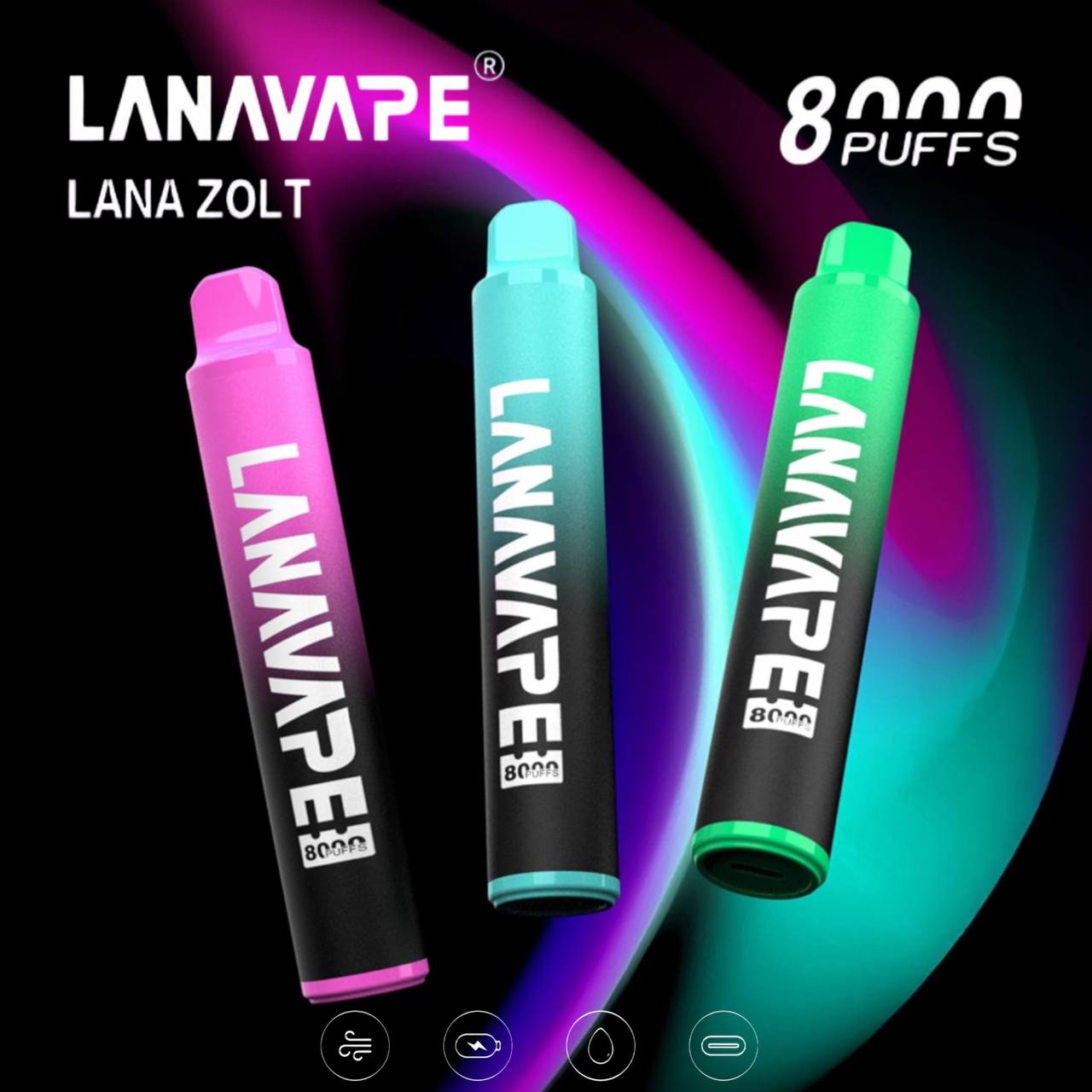 原廠正品 LANA VAPE 拋棄式 8000口 一次性 17種口味 台灣現貨 電子煙 大容量