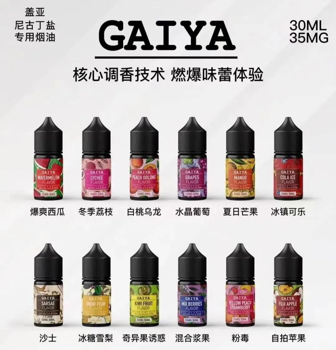 原裝正品 GAIYA 蓋亞 30ML 35MG 煙油 小煙油 老闆推薦 36種口味現貨