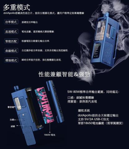 原廠正品 dotApollo Kit DotMod x Mission XV 聯名之作｜重塑 AIO 精緻新高度 佩特里 電子煙 電子菸