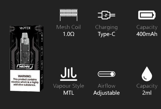 原廠正品 VAPTEX MECHAX POD KIT 400MAH 2ML 空彈 煙彈